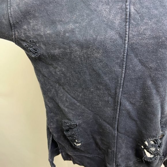 Joe's Jeans Bibiana Pullover XS Black Sweatshirt Distressed Destroyed Holes Used - Picture 2 of 13
